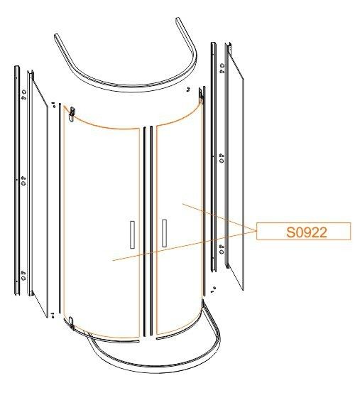 Szyba do kabiny prysznicowej drzwi szkło hartowane SANPLAST  | 660S09220040100
