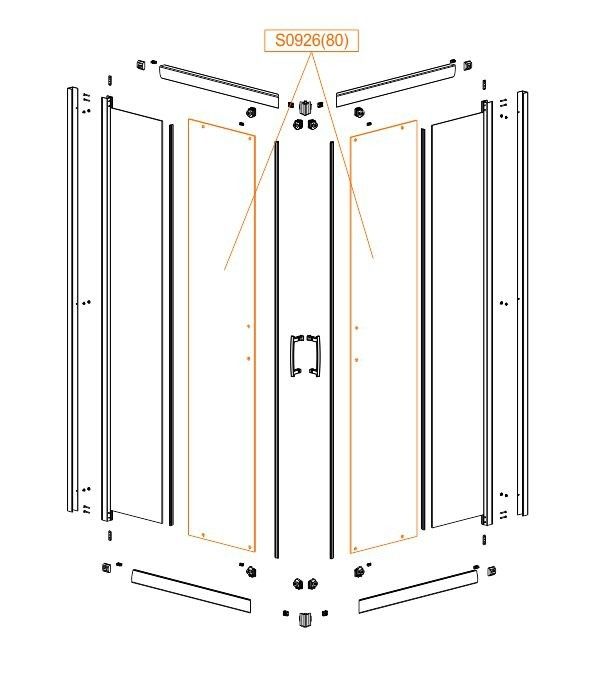 Szyba do KN/TX5b-80 drzwiowa szkło hartowane SANPLAST  | 660S09260040100