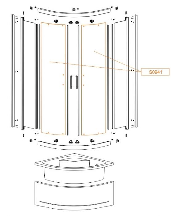 Szyba do KP4/TX5b drzwi szkło hartowane SANPLAST | 660S09410023100