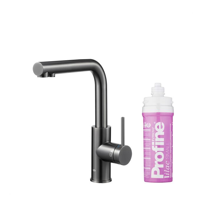 Bateria zlewozmywakowa stojąca z funkcją filtracji wody, filtr LILAC S ARMATURA KRAKÓW DUERO PURE BASIC ze stali nierdzewnej gun metal grey PVD  | 662391561