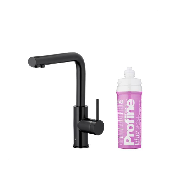 Bateria zlewozmywakowa stojąca z funkcją filtracji wody, filtr LILAC S ARMATURA KRAKÓW DUERO PURE BASIC ze stali nierdzewnej black  | 662391581