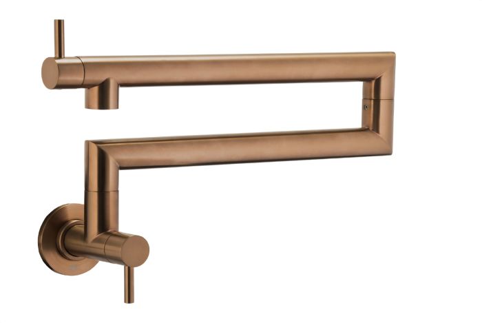 Bateria kuchenna 1-otworowy przegubowa ścienna ARMATURA KRAKÓW DUERO POT FILLER brushed rose gold PVD | 662303034