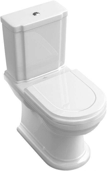Spłuczka ceramiczna z powłoką CeramicPlus VILLEROY & BOCH Hommage z przyciskiem DualFlush mosiądz weiss alpin | 772116R1