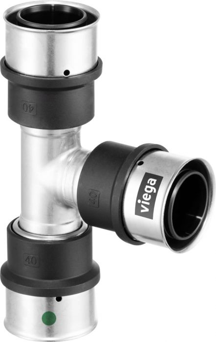 Trójnik równoprzelotowy z SC‑Contur ze stali nierdzewnej przyłącze zaprasowywane 16 mm Smartpress 6718