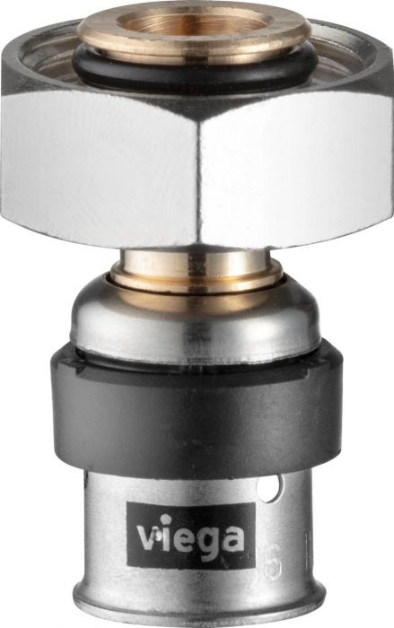 Dwuzłączka z SC‑Contur z brązu przyłącze zaprasowywane GW 16 mm x 3/4" Smartpress 6735 Eurokonus