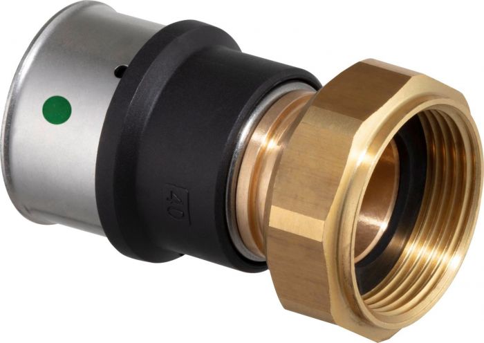 Dwuzłączka przyłączeniowa z SC‑Contur z brązu przyłącze zaprasowywane GW 16 mm x 3/4" Smartpress 6763 wielokąt