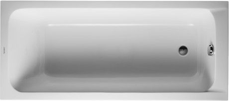 Wanna akryl sanitarny prostokątny DURAVIT D-Code 1700 750 x 420 mm biały alpin z 1 ukośnym oparciem, odpływ przy stopach | 700100000000000