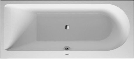 Wanna akryl sanitarny prostokątny DURAVIT Darling New 1600 700 x 460 mm biały alpin z 1 ukośnym oparciem | 700238000000000