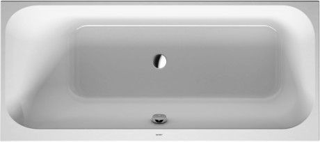 Wanna akryl sanitarny prostokątny DURAVIT Happy D.2 1600 700 x 460 mm biały alpin z 1 ukośnym oparciem  | 700308000000000