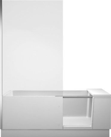 Shower&Bath wanna strona prawa narożna 1700 x 750 mm biała z zamontowanymi drzwiami, ze stelażem + stelaż