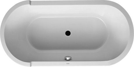 Wanna akryl sanitarny owalny wolnostojąca DURAVIT Starck 1600 800 x 460 mm biały alpin z 1 ukośnym oparciem, z obudową akrylową i stelażem | 700409000000000