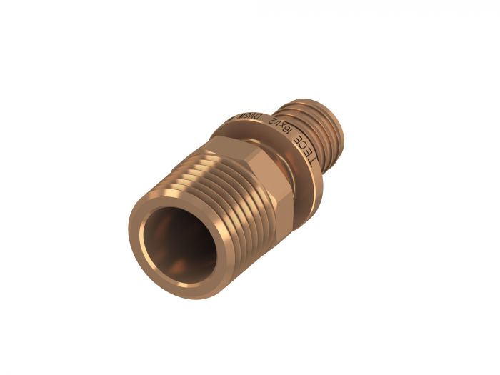 Nypel z brązu przejściowy zaciskany TECEflex 50 mm x 1 1/2" GZ