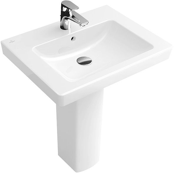 Umywalka VILLEROY & BOCH Subway 2.0 wisząca z otworem z przelewem 3 otwory (1 środkowy wybity) 550 x 440 x 145 mm weiss alpin | 71135501