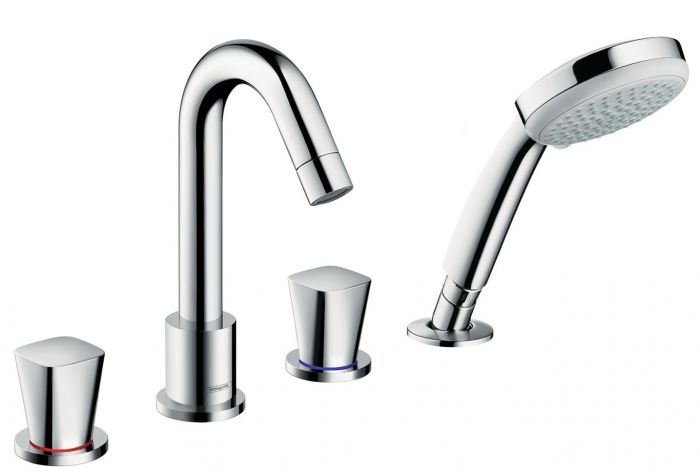 Element zewnętrzny HANSGROHE Logis baterii wannowej 4-otworowej, 2-uchwytowej montowanej na brzegu wanny chrom | 71314000