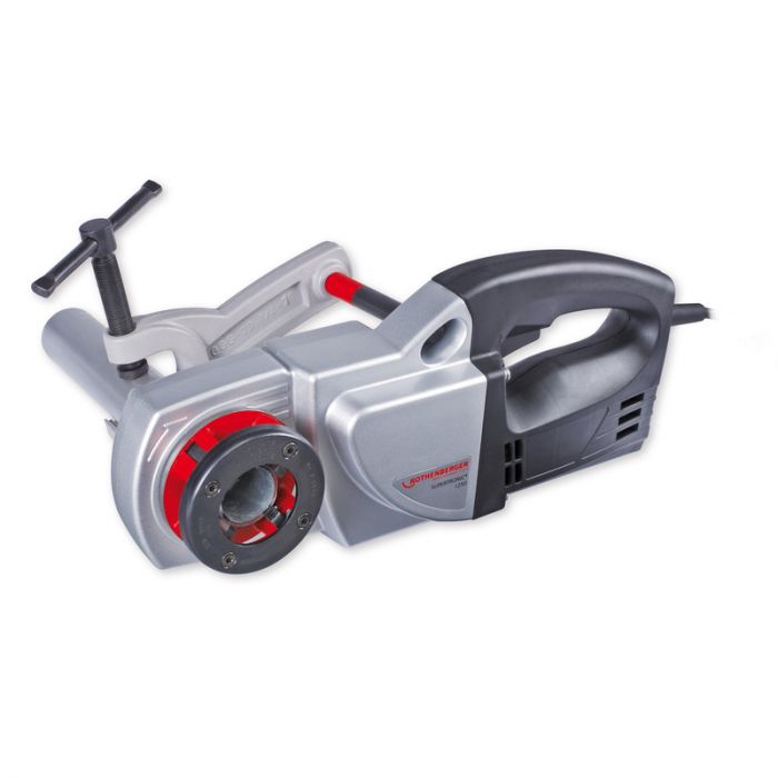 Gwintownica elektryczna SUPERTRONIC 1250 w zestawie z imadłem, głowicami gwintującymi w walizce z tworzywa 1/2-114"