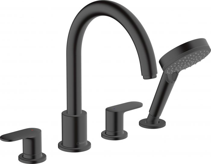 Element zewnętrzny HANSGROHE Vernis Blend 2-uchwytowa 4-otworowa baterii do montażu na brzegu wanny czarny mat | 71456670