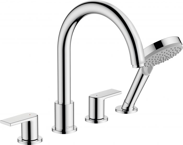 Element zewnętrzny HANSGROHE Vernis Shape 2-uchwytowa 4-otworowa baterii do montażu na brzegu wanny chrom | 71459000