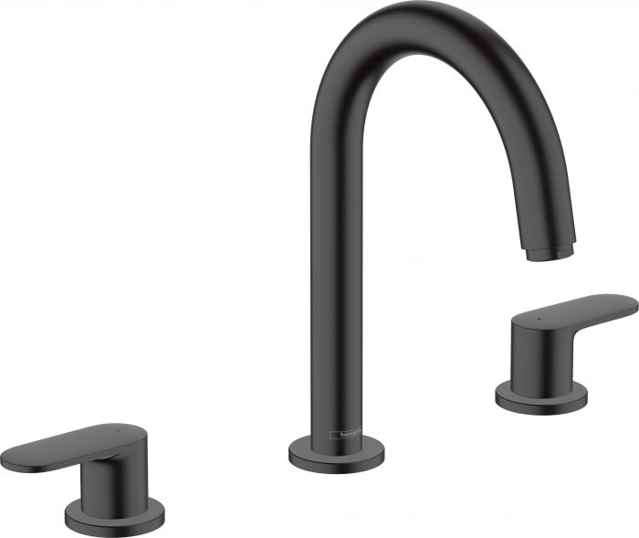 Bateria umywalkowa stojąca HANSGROHE Vernis Blend 2-uchwytowa 3-otworowa DN 15 czarna mat | 71553670