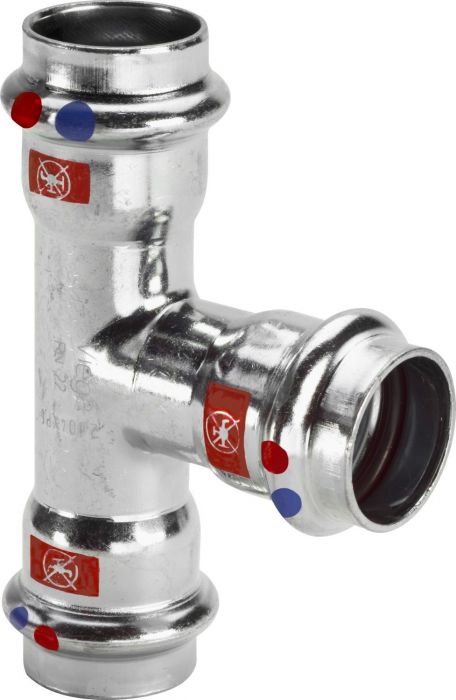 Trójnik redukcyjny z SC-Contur, labs-frei (odtłuszczone) ze stali niestopowej ocynkowanej 42 x 22 x 42 mm Prestabo 1118LF