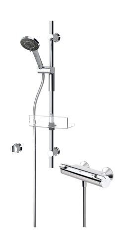 Bateria natryskowa termostatyczna ORAS OPTIMA wysokość: 720 mm chrom z prysznicem | 7169U