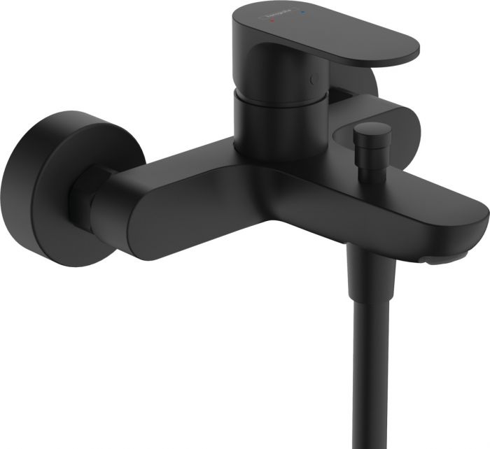 Bateria wannowa ścienna, do montażu natynkowego HANSGROHE REBRIS S 1-uchwytowa 2-otworowa czarna matowa | 72440670