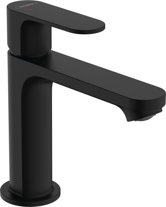 Bateria umywalkowa jednouchwytowa HANSGROHE Rebris S 110 CoolStart czarny matowy z kompletem odpływowym z cięgłem  | 72519670