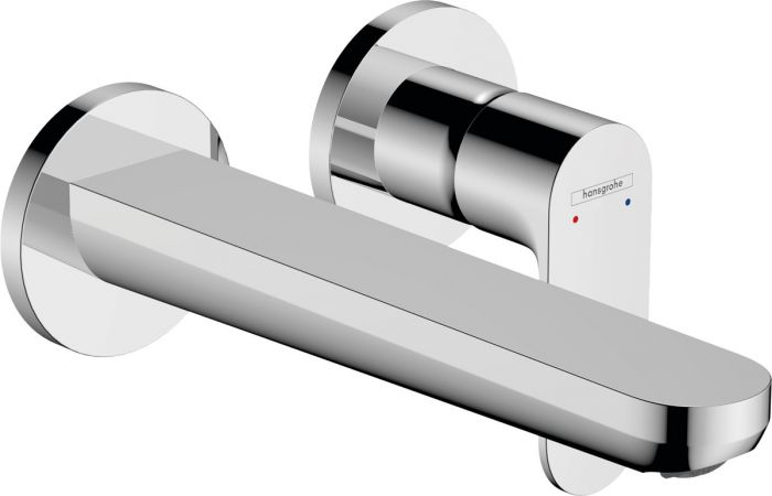 Bateria umywalkowa ścienna podtynkowa, element zewnętrzny HANSGROHE REBRIS S 1-uchwytowa 2-otworowa może współpracować z przepływowymi podgrzewaczami wody chrom w składzie: jednouchwytowa bateria umywalkowa ścienna podtynkowa, komplet odpływowy | 7252800