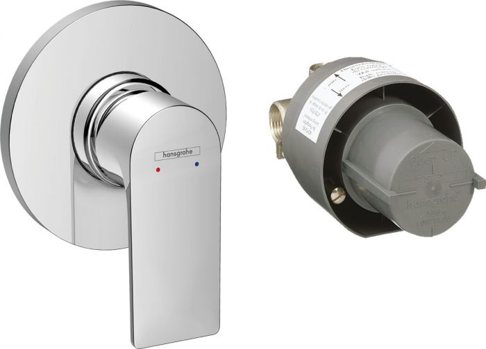 Bateria natryskowa ścienna, do montażu natynkowego z 1-odbiornikiem HANSGROHE REBRIS E 1-uchwytowa 1-otworowa chrom | 72658000