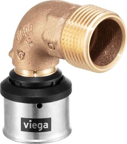Łuk przejściowy gwintowany 90° z SC-Contur z brązu z wielokątem GZ 16 mm x 1/2" 1/2" Smartpress 6714