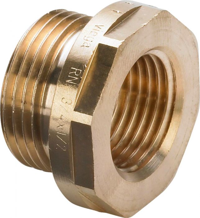 Złączka redukcyjna gwintowana z brązu z wielokątem GZ x GW 3/4" x 1/2" 3241.1