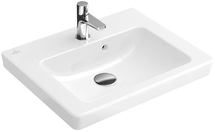 Umywalka ceramiczna VILLEROY & BOCH Subway 2.0 wisząca z otworem z przelewem 500 x 400 x 140 mm weiss alpin z powłoką CeramicPlus | 73155GR1