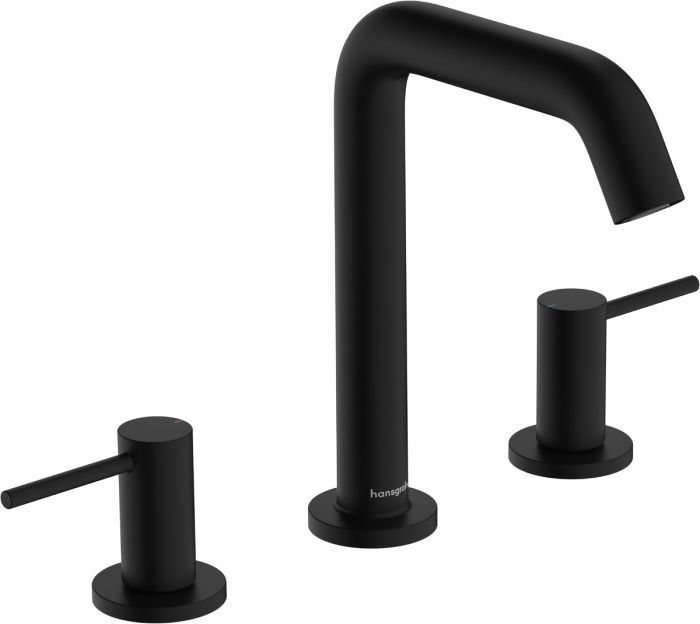 Bateria umywalkowa stojąca 3-otworowa, EcoSmart+ HANSGROHE TECTURIS S 1-uchwytowa 1-otworowa czarna mat | 73330670
