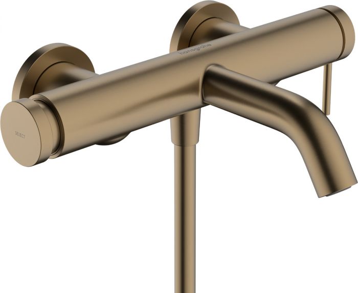 Bateria wannowa natynkowa ścienna HANSGROHE TECTURIS S 1-uchwytowa 2-otworowa nadaje się do przepływowych podgrzewaczy wody brązowa szczotkowana | 73422140