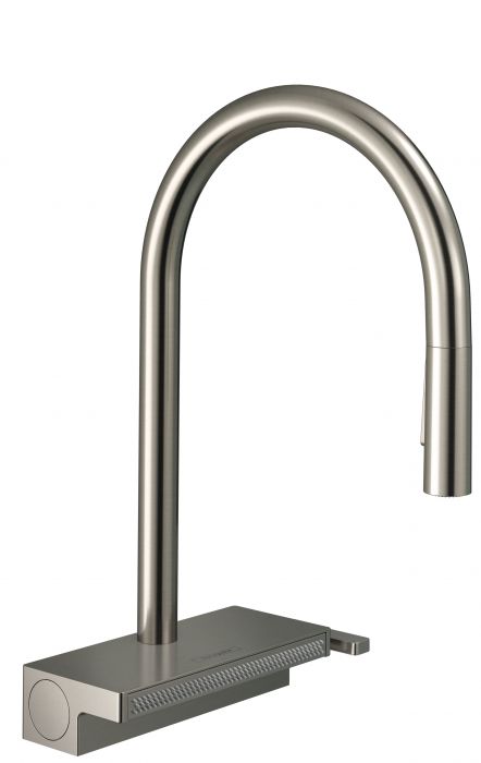 Bateria zlewozmywakowa stojąca 3-strumieniowa HANSGROHE Aquno Select M81 1-uchwytowa 1-otworowa stalowa z wyciąganą wylewką | 73831800