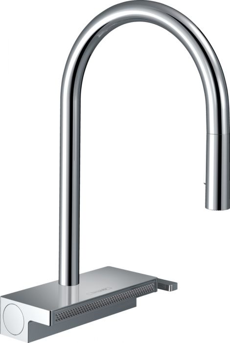 Bateria zlewozmywakowa stojąca 3-strumieniowa HANSGROHE Aquno Select M81 1-uchwytowa 1-otworowa chrom z wyciąganą wylewką | 73837000