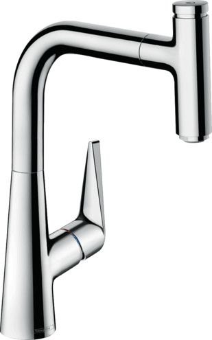 Bateria kuchenna stojąca 1jet HANSGROHE Talis Select M51 1-uchwytowa 1-otworowa może współpracować z przepływowymi podgrzewaczami wody chrom z wyciąganą wylewką  | 73852000