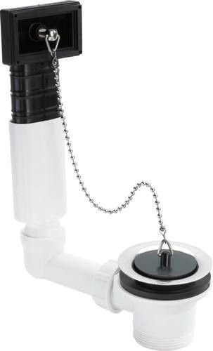 Komplet odpływowo-przelewowy VIEGA 7462.71 z korkiem z łańcuszkiem kulkowym 250 mm do zlewozmywaka z tworzywa sztucznego 1 1/2" x Ø 70 biały  | 100834