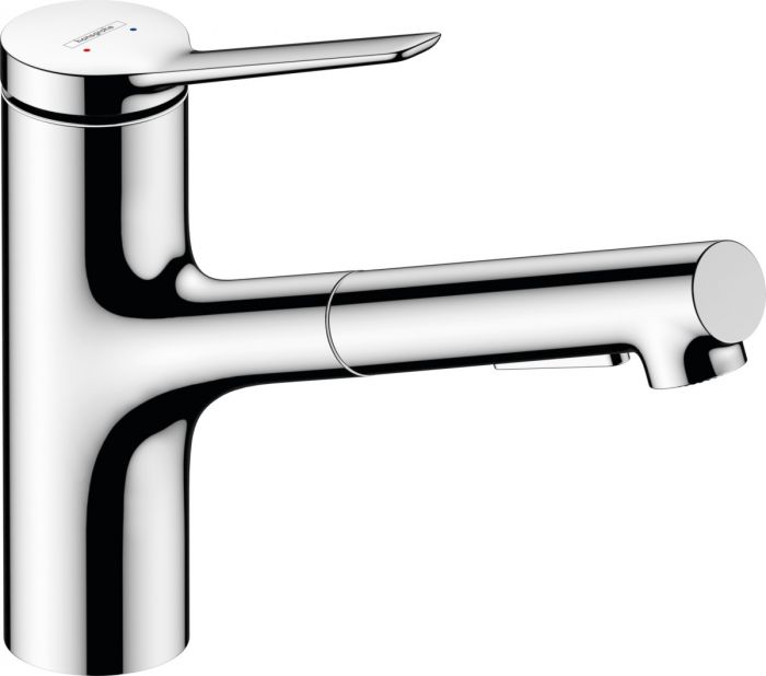 Bateria zlewozmywakowa stojąca HANSGROHE Zesis M33 1-uchwytowa 1-otworowa nadaje się do przepływowych podgrzewaczy wody chrom z wyciąganą wylewką | 74800000
