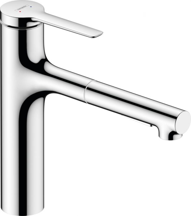 Bateria zlewozmywakowa stojąca 2jet HANSGROHE Zesis M33 1-uchwytowa 1-otworowa może współpracować z przepływowymi podgrzewaczami wody chrom z wyciąganą wylewką | 74801000