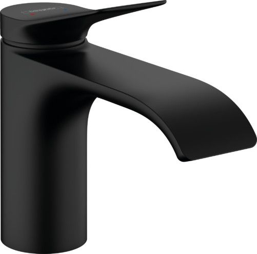 Bateria umywalkowa stojąca HANSGROHE Vivenis 1-uchwytowa 1-otworowa może współpracować z przepływowymi podgrzewaczami wody czarna mat  | 75010670