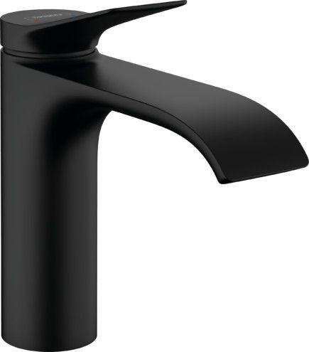 Bateria umywalkowa stojąca HANSGROHE Vivenis 1-uchwytowa 1-otworowa może współpracować z przepływowymi podgrzewaczami wody czarna mat | 75022670