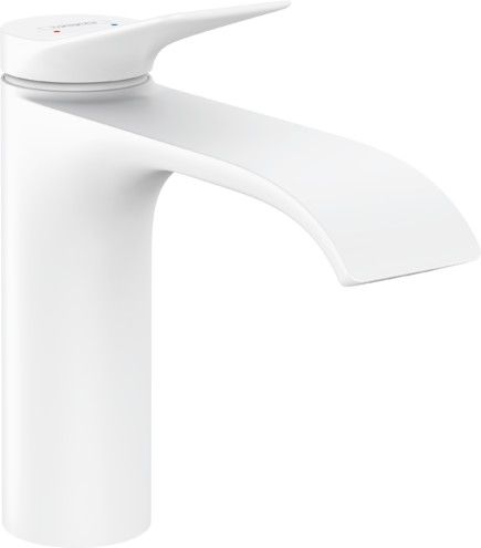 Bateria umywalkowa stojąca HANSGROHE Vivenis 1-uchwytowa 1-otworowa może współpracować z przepływowymi podgrzewaczami wody biała mat  | 75022700