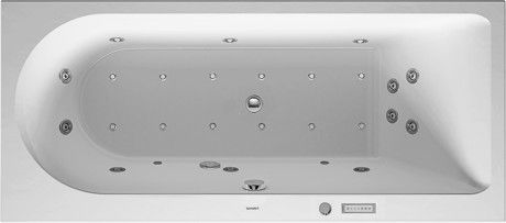 Darling New wanna akrylowa prostokątny strona prawa 1700 x 700 x 480 mm z systemem Combi-System L z 1 ukośnym oparciem z zestawem odpływowym ze stelażem