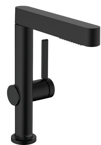 Bateria umywalkowa stojąca 2jet HANSGROHE Finoris 230 1-uchwytowa 1-otworowa czarna mat z wyciąganą wylewką | 76063670