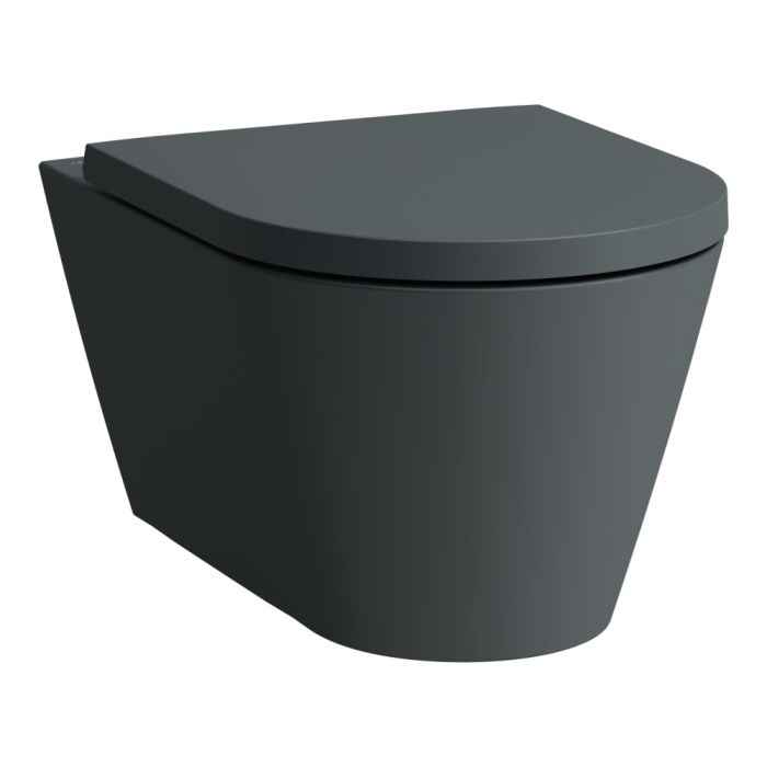 Miska WC podwieszana ROCA KARTELL wirowa 37 x 54.5 cm grafit matowy | H8213317580001