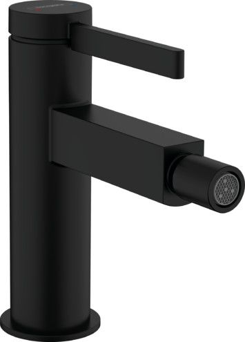 Bateria bidetowa stojąca HANSGROHE Finoris 1-uchwytowa 1-otworowa może współpracować z przepływowymi podgrzewaczami wody czarna matowa | 76200670