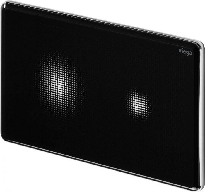 Płytka uruchamiająca VIEGA Visign for More 205 8625.1 z oświetleniem LED do wszystkich spłuczek podtynkowych Prevista szklana czarna 220 x 130 x 6 mm | 774363