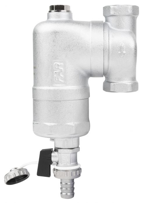 Separator zanieczyszczeń chromowany AFRISO FAR 201 z magnesem i zaworem spustowym 3/4" | 7772010