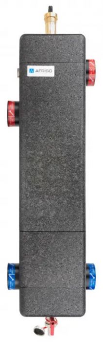 Sprzęgło hydrauliczne pionowe HW do rozdzielaczy KSV 125 do 160 kW 2x GW G2” odpowietrznik automatyczny i zawór spustowy KFE, uchwyty ścienne, kołki montażowe 6 bar
