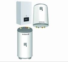 Kocioł kondensacyjny gazowy, naścienny DE DIETRICH MCR4 24 ze stojącym podgrzewaczem AQUAvie 125 w zestawie | 7857045125AQV